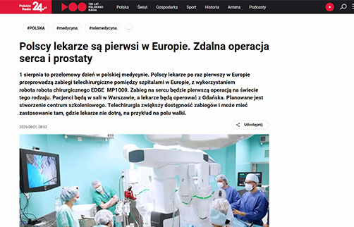 Polscy lekarze są pierwsi w Europie. Zdalna operacja serca i prostaty