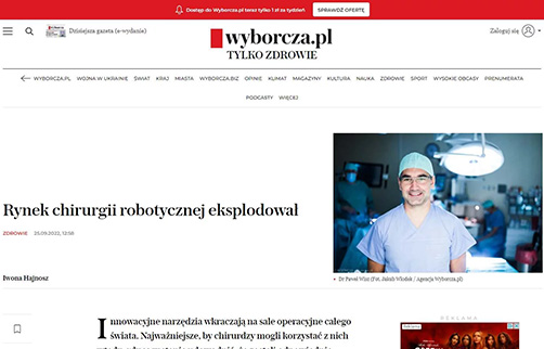 RYNEK CHIRURGII ROBOTYCZNEJ EKSPLODOWAŁ