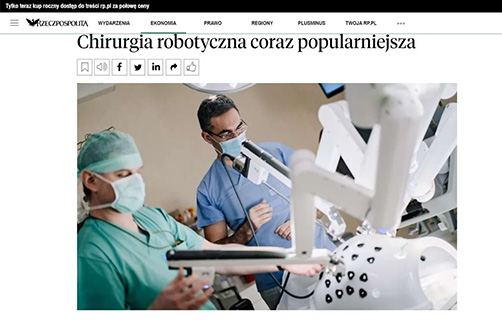 CHIRURGIA ROBOTYCZNA CORAZ POPULARNIEJSZA