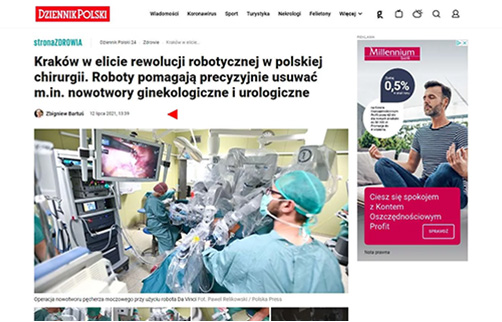 KRAKÓW W ELICIE REWOLUCJI ROBOTYCZNEJ W POLSKIEJ CHIRURGII. ROBOTY POMAGAJĄ PRECYZYJNIE USUWAĆ M.IN. NOWOTWORY GINEKOLOGICZNE I UROLOGICZNE